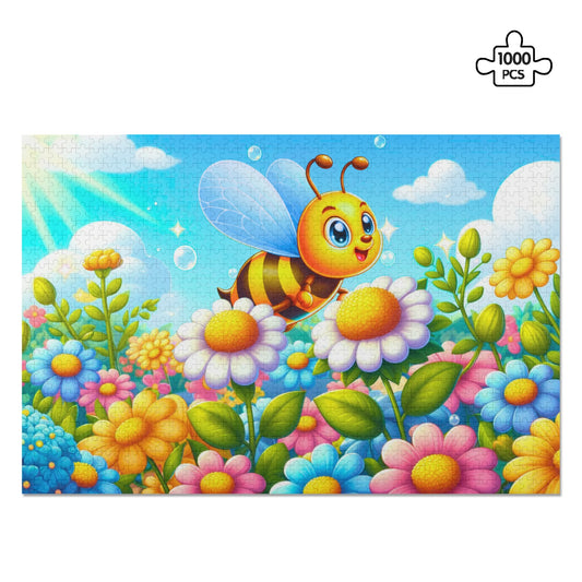 Happy Bee (1000 pieces) Wooden Jigsaw Puzzle (1000 Pcs)