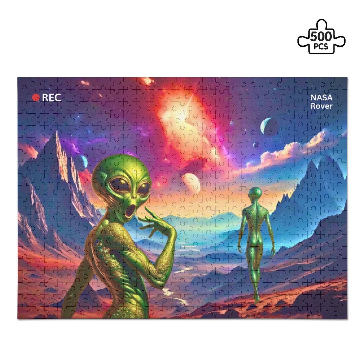 Earth Has Found Us!!! - Alien Discovery (500 pieces) Wooden Jigsaw Puzzle (500 Pcs)