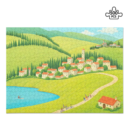 Summer in the Euro Countryside (500 pieces) Wooden Jigsaw Puzzle (500 Pcs)