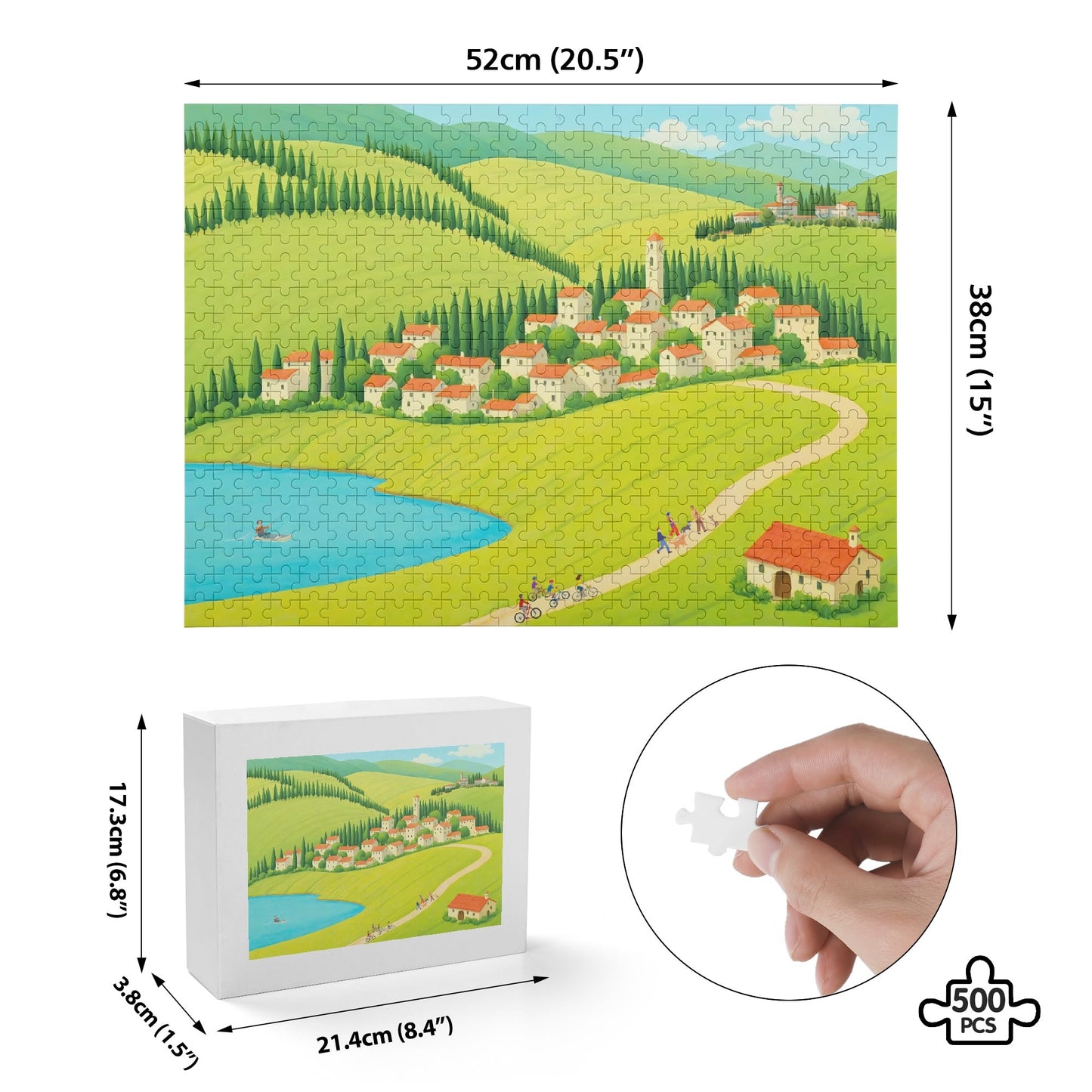 Summer in the Euro Countryside (500 pieces) Wooden Jigsaw Puzzle (500 Pcs)