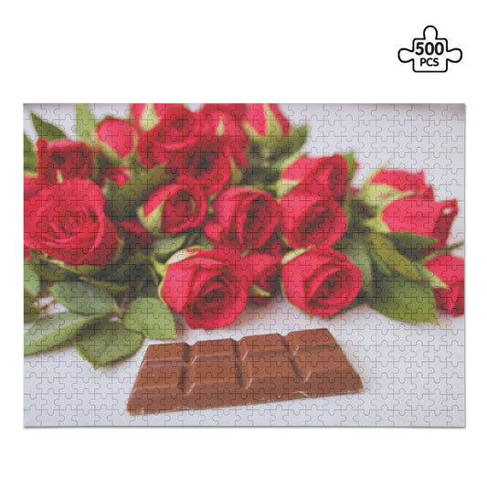 Chocolate & Roses (500 pieces) Wooden Jigsaw Puzzle (500 Pcs)
