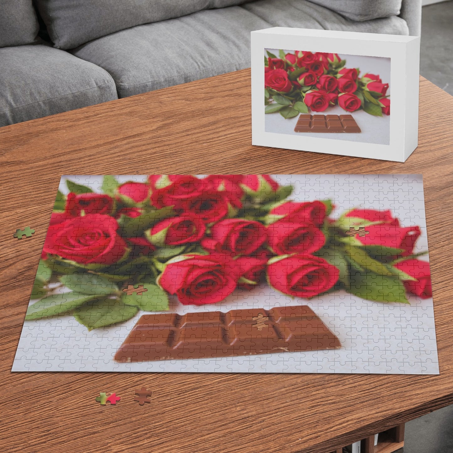 Chocolate & Roses (500 pieces) Wooden Jigsaw Puzzle (500 Pcs)